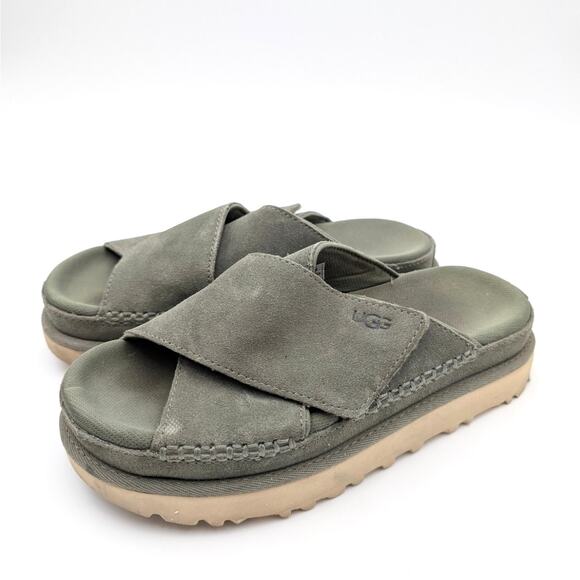 UGG Goldenstar Crossover Slides Sandal Women's Olive Green Size US5 EU36 - Picture 1 of 12